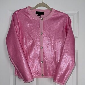 Zara Pink Sequin Button Cardigan